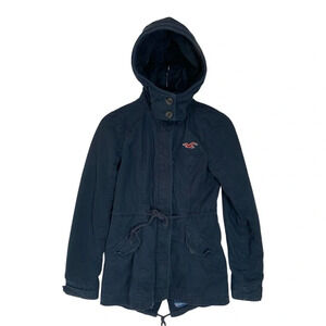 Hollister All Weather Full Zip  Hooded Women’s Size XS Blue Comfort Casual Warm